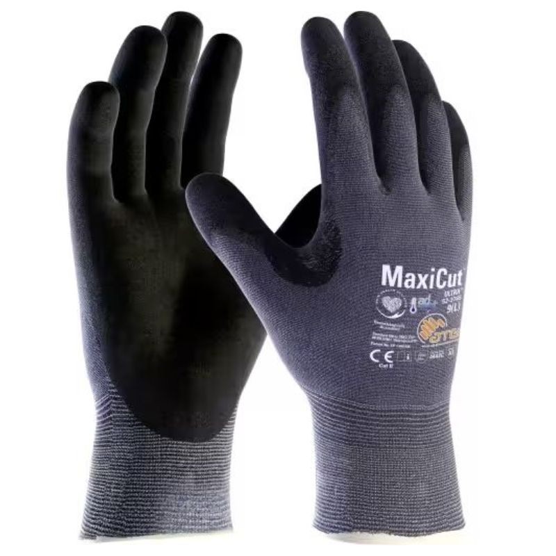 12 Paia - Guanti da Lavoro ATG Maxiflex Cut Ultra 52-3745 Rivestito in Nitrile Touchscreen