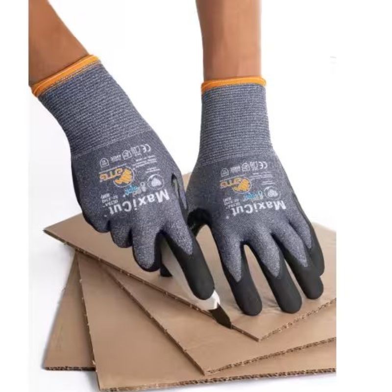 12 Paia - Guanti da Lavoro ATG Maxiflex Cut Ultra 52-3745 Rivestito in Nitrile Touchscreen