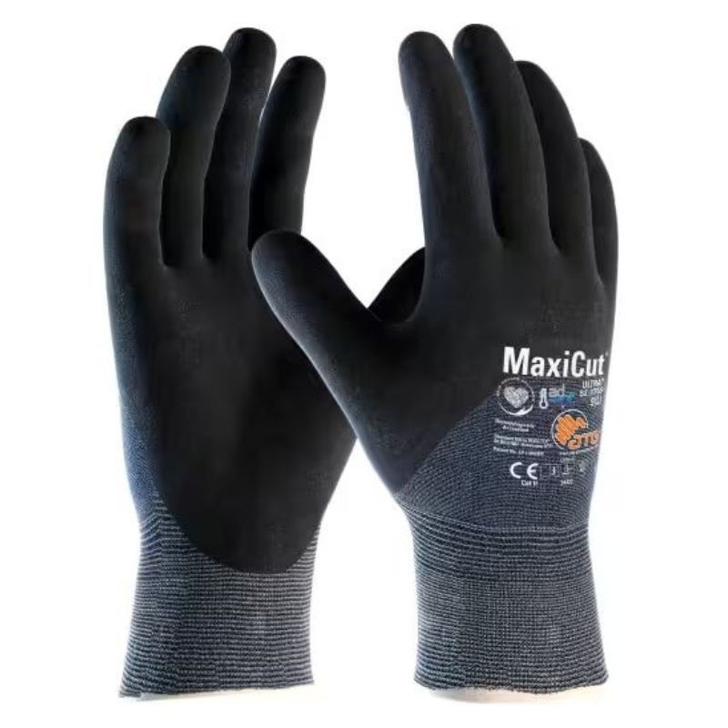 12 Paia - Guanti da Lavoro ATG Maxiflex Cut Ultra 52-3755 Rivestito in Nitrile Touchscreen