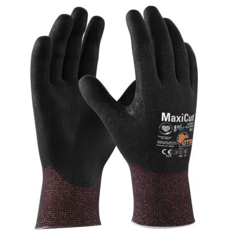 12 Paia - Guanti da Lavoro ATG Maxiflex Cut Ultra 52-6745F Rivestito in Nitrile Touchscreen