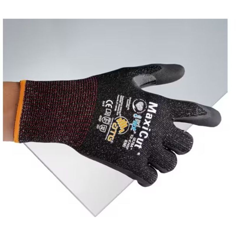 12 Paia - Guanti da Lavoro ATG Maxiflex Cut Ultra 52-6745F Rivestito in Nitrile Touchscreen