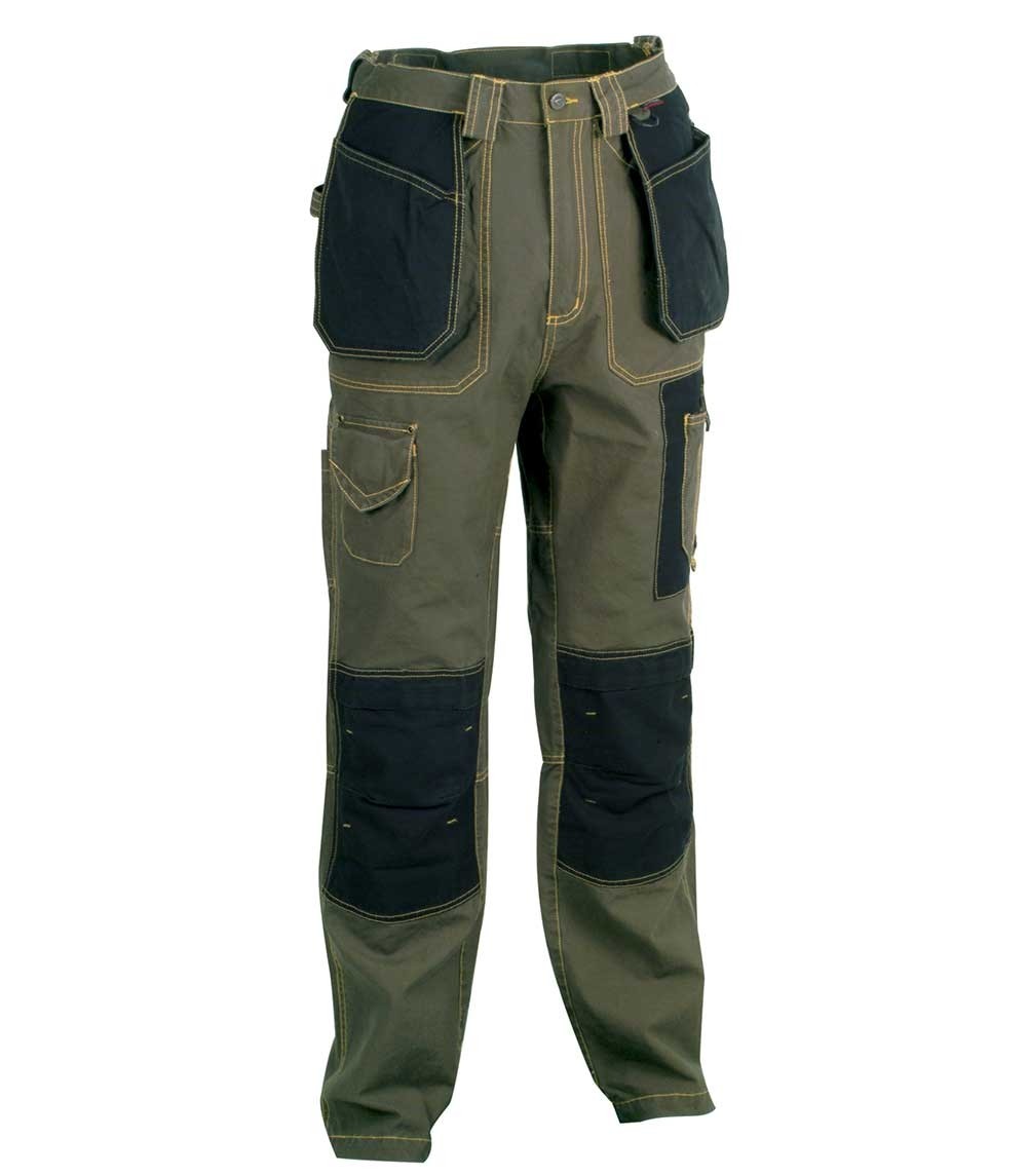 Fuori tutto - Pantaloni da Lavoro Cofra Multitasche Rotterdam 100% Cotone Canvas V051-0-00 fango nero Taglia 64