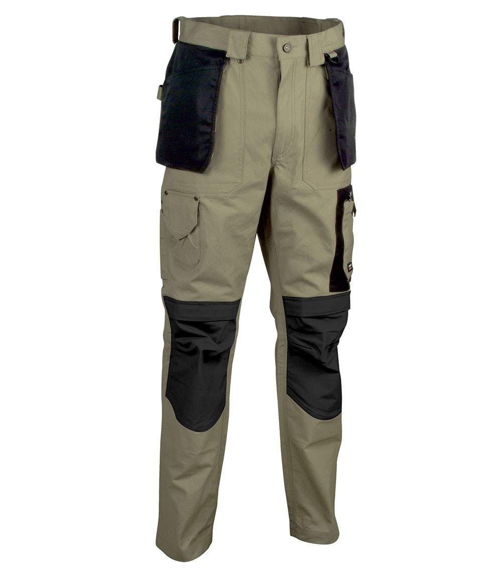 Fuori tutto - Pantaloni da Lavoro Cofra Multitasche Rotterdam 100% Cotone Canvas V051-0-00 fango nero Taglia 64