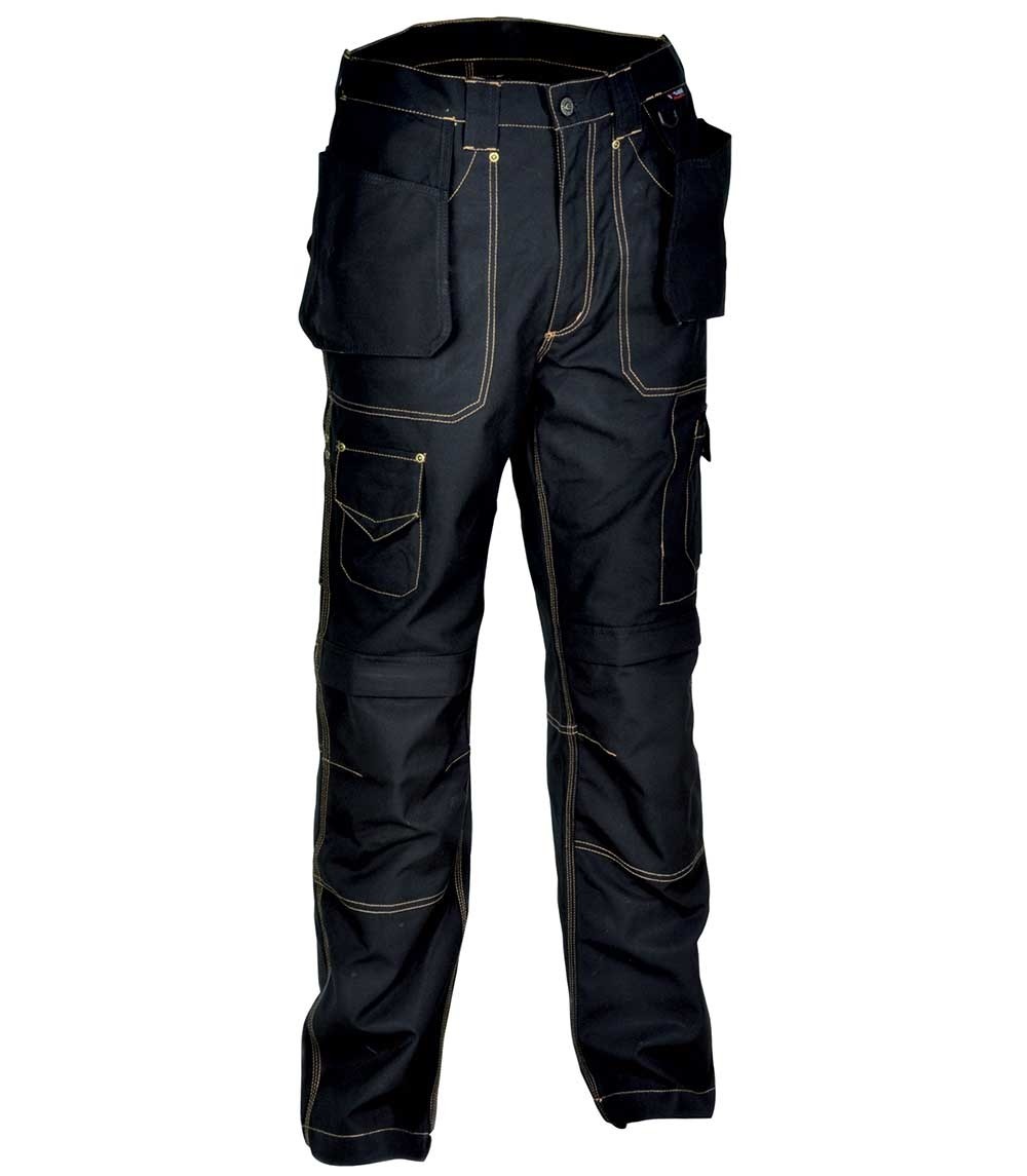 Fuori tutto - Pantaloni da Lavoro Cofra Multitasche Rotterdam 100% Cotone Canvas V051-0-00 fango nero Taglia 64
