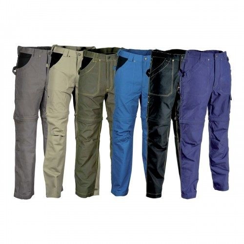 Fuori tutto - Pantaloni da Lavoro Cofra Multitasche Accorciabili Helsinki 100% Cotone Canvas V053-0-00 taglia 46 corda nero