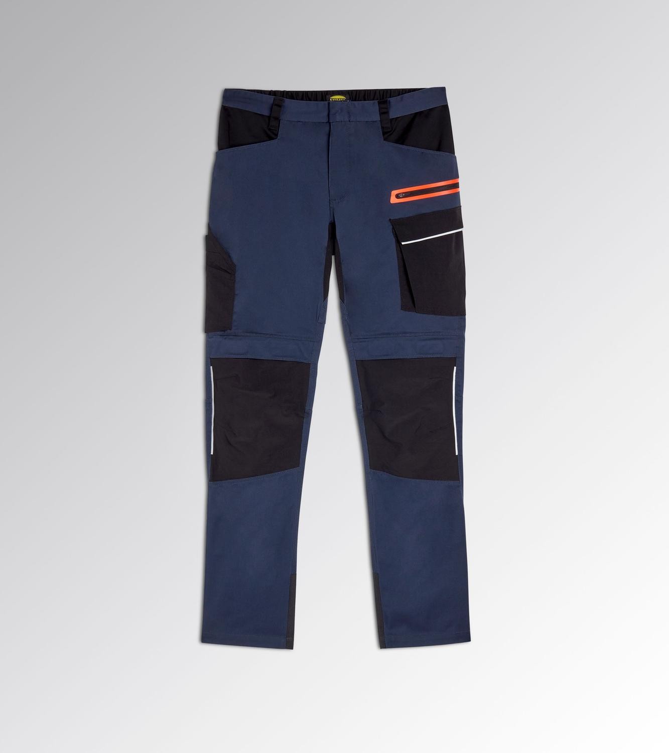 Fuori tutto - Pantalone da Lavoro Stretch Multitasche Diadora Hybrid Poly Performance 702.180800 Colore Blu/Nero Taglia S