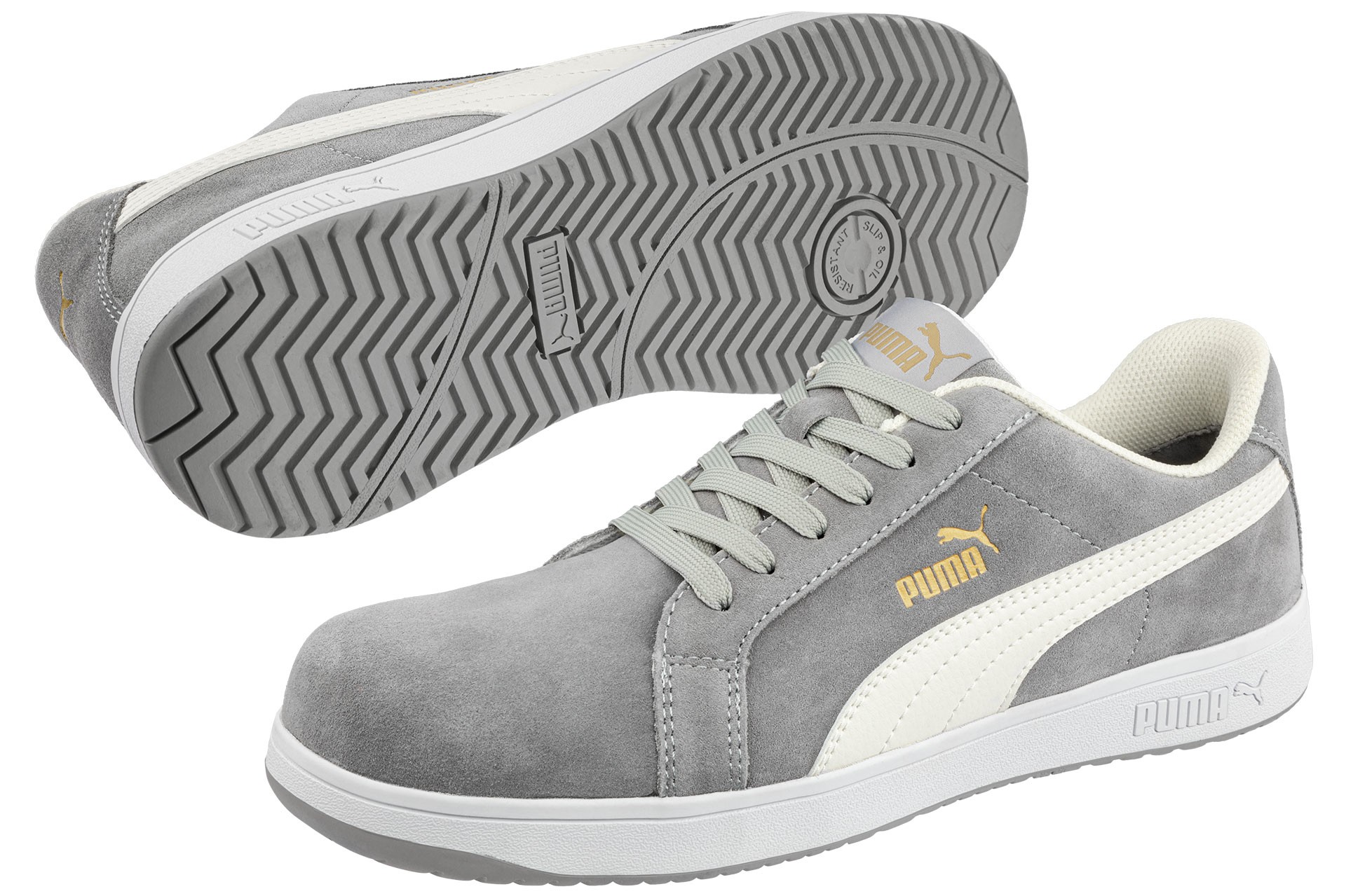 Fuori tutto - Scarpe antinfortunistiche Puma Iconic Suede Grey Low S1P FO HRO ESD SRC 640030 Numero 44