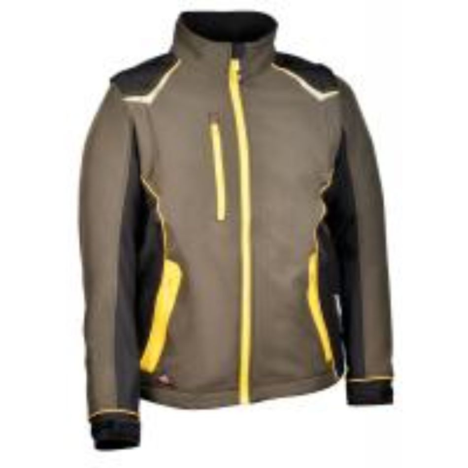 Fuori tutto - Giacca da Lavoro Softshell Elasticizzata Cofra Selters V643-0-02 taglia 50 Colore Nero Nero Giallo Fluo