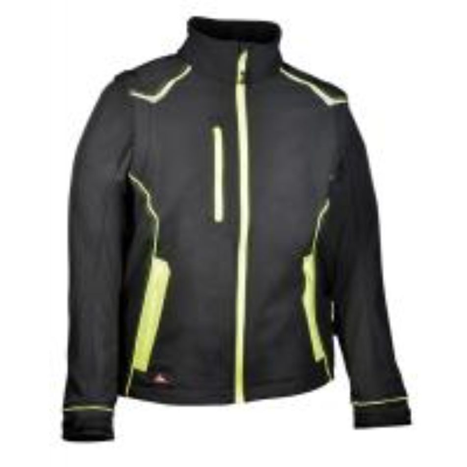 Fuori tutto - Giacca da Lavoro Softshell Elasticizzata Cofra Selters V643-0-02 taglia 50 Colore Nero Nero Giallo Fluo