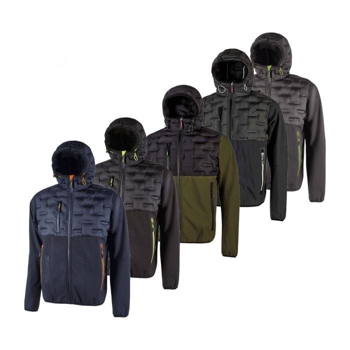 Fuori tutto - Giacca da Lavoro Softshell Stretch Elasticizzata U-Power Spock FU213DB colore black carbon taglia 2XL