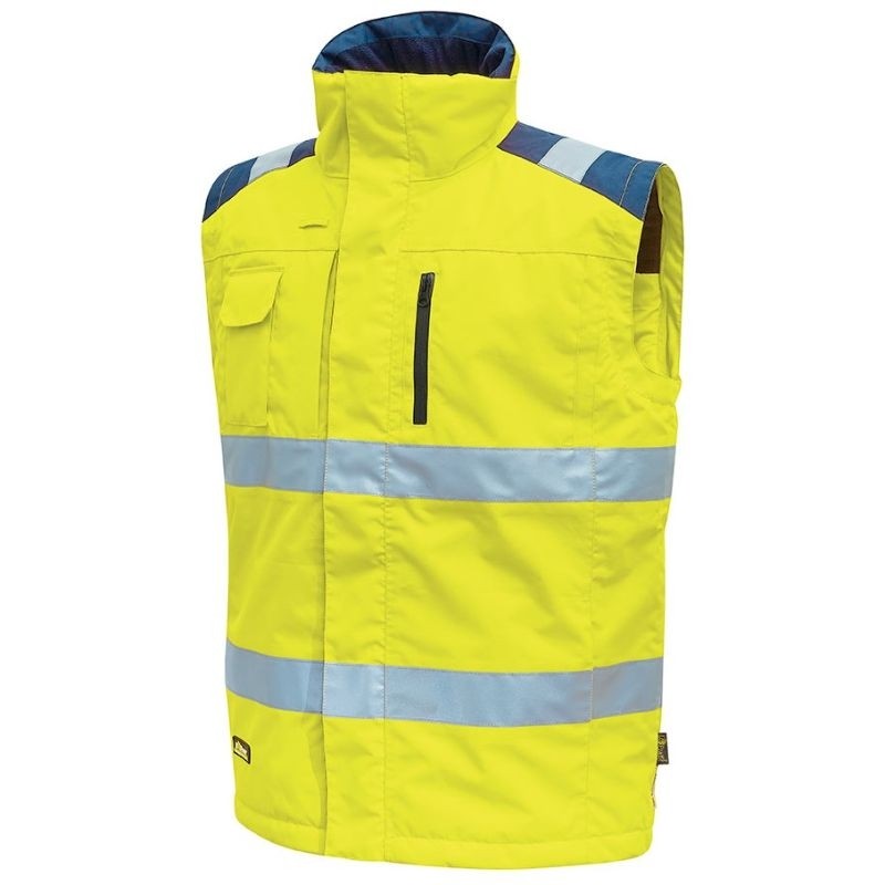 Fuori tutto - Gilet Imbottito da Lavoro Multitasche Alta Visibilità U-Power Prime HL159YF colore orange fluo taglia 4XL