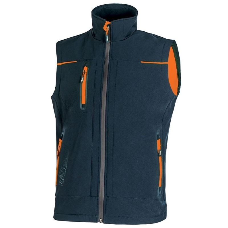 Fuori Tutto - Gilet da Lavoro Multitasche Softshell Stretch Elasticizzato U-Power Universe FU188BC asphalt grey green 2XL