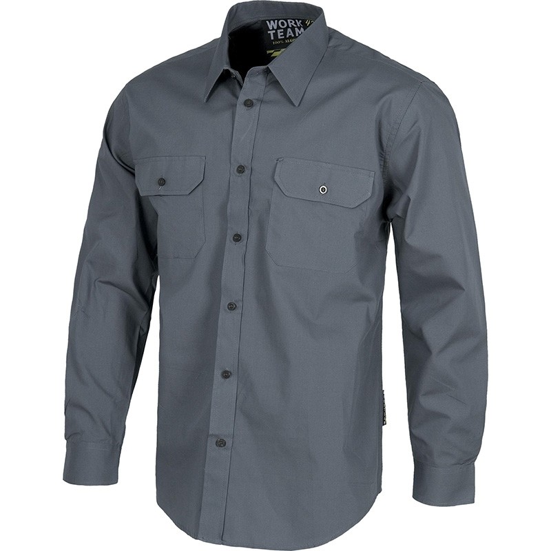 Fuori tutto - Camicia da lavoro rinforzata a manica lunga - Workteam Taglia 48 Colore Grigio