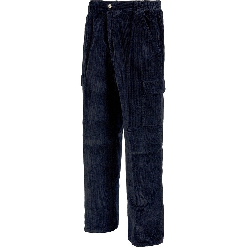 Fuori tutto - Pantaloni da lavoro multitasche in velluto 100% cotone resistenti Colore Verde Khaki Taglia 48