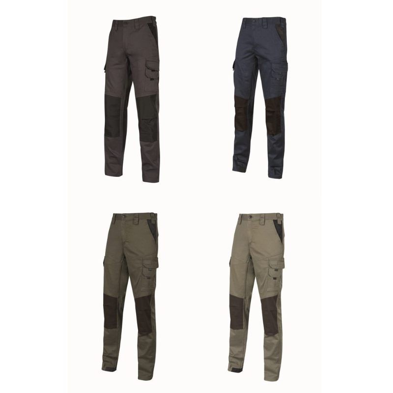 Fuori tutto - Pantaloni da Lavoro Multitasche Stretch U-Power Majo WST350 taglia 3XL colore dark green
