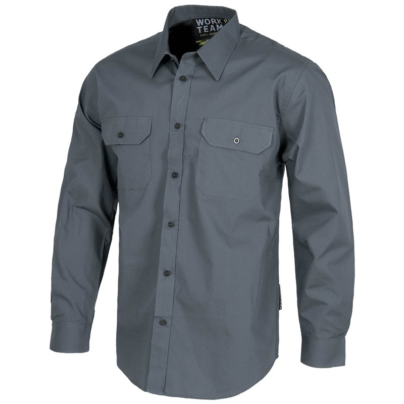 Fuori tutto - Camicia da lavoro rinforzata in cotone a manica lunga - Workteam taglia 54 colore blu
