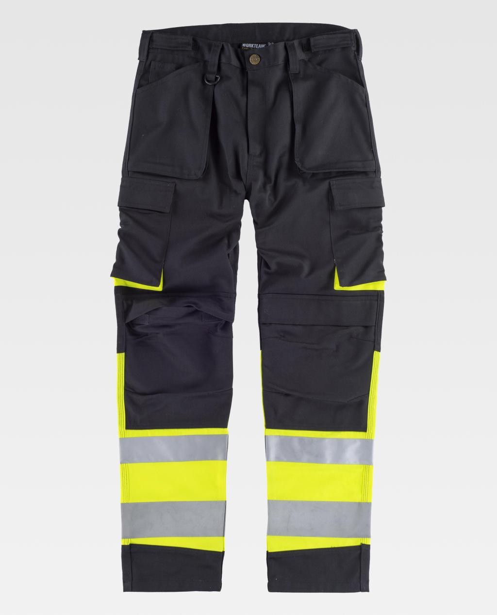Fuori tutto - Pantalone da Lavoro Multitasche Alta Visibilità C2918 - Workteam Taglia 42 Colore Nero Arancio