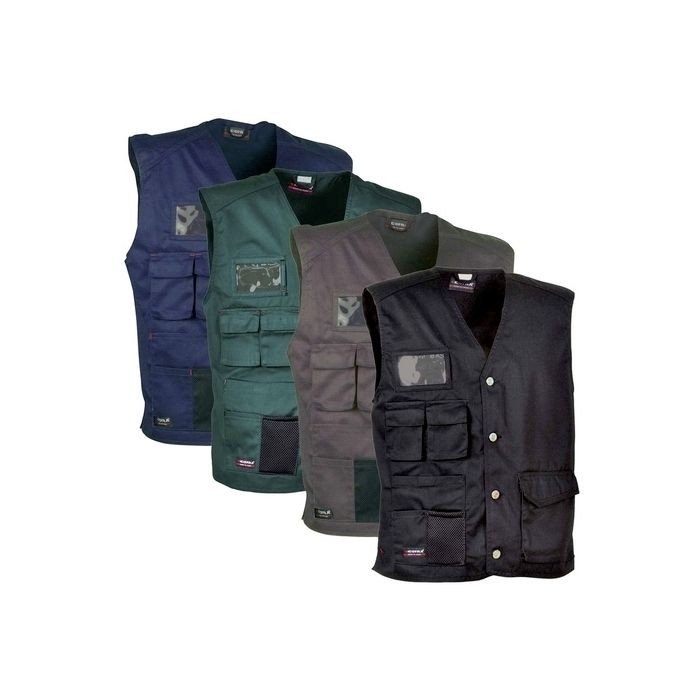 Fuori tutto - Gilet da Lavoro Multitasche Cofra Monastir 100% Cotone V285-0-02 Taglia L colore Nero
