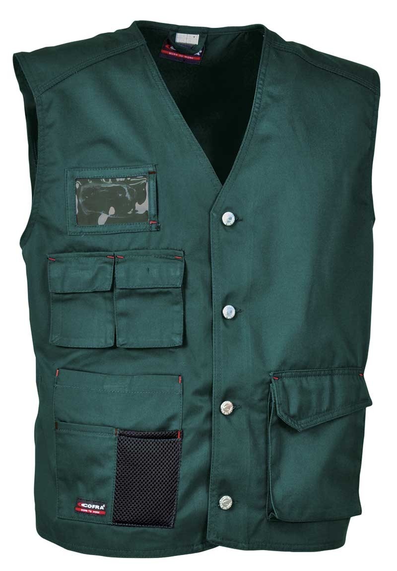 Fuori tutto - Gilet da Lavoro Multitasche Cofra Monastir 100% Cotone V285-0-02 Taglia 4XL colore Nero