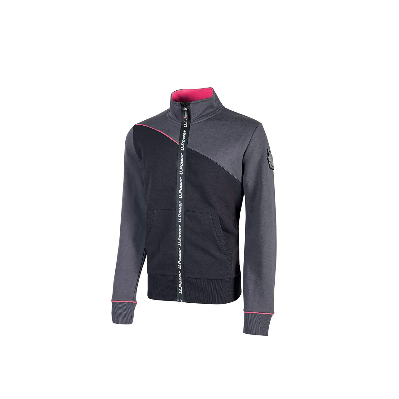 Fuori-tutto - Felpa da Lavoro zippa intera U-Power Uranus Lady EY243GF taglia S Grey fucsia