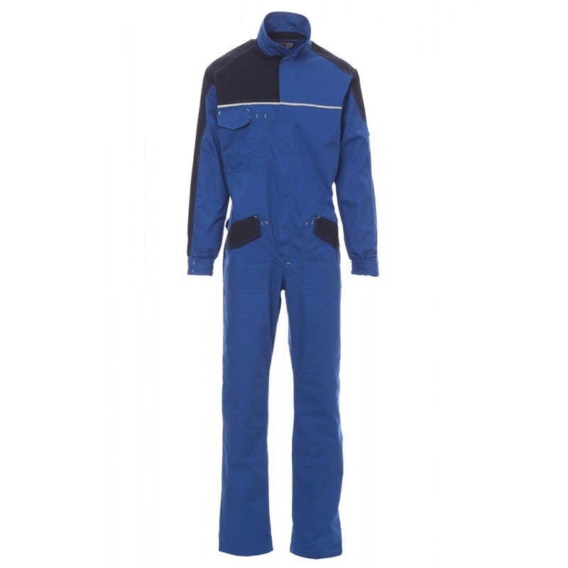 Fuori tutto -Tuta da lavoro Bicolore Multitasche Elasticizzata Promotech - Payper taglia L blu royal/blu navy