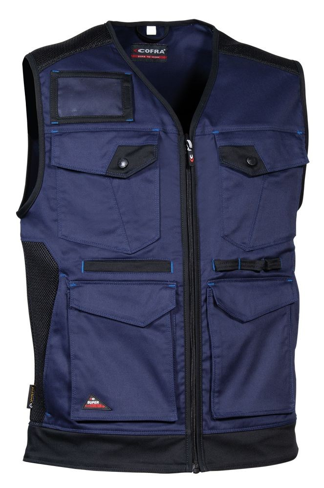 fuori tutto - Gilet da Lavoro Stretch Multitasche Cofra Kunir V616 colore navy taglia 44