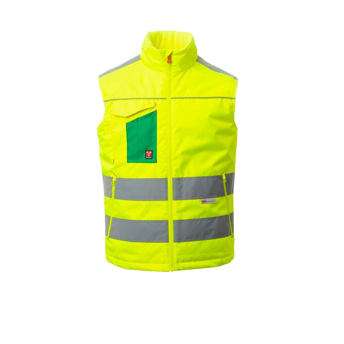 Fuori Tutto - Gilet Imbottito Unisex da lavoro Alta Visibilità Multitasche Payper Task AY 7272 giallo fluo/verde taglia XL