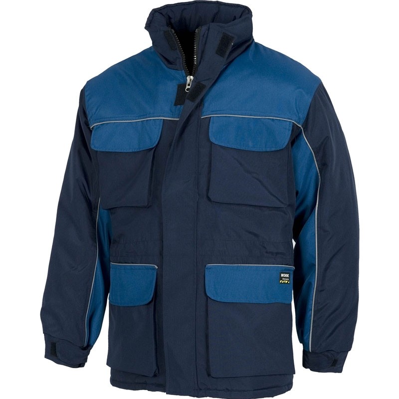 Fuori tutto - Giubbotto imbottito multitasche con tessuto esterno Oxford - Workteam Colore Navy/Azzurro Taglia 2XL