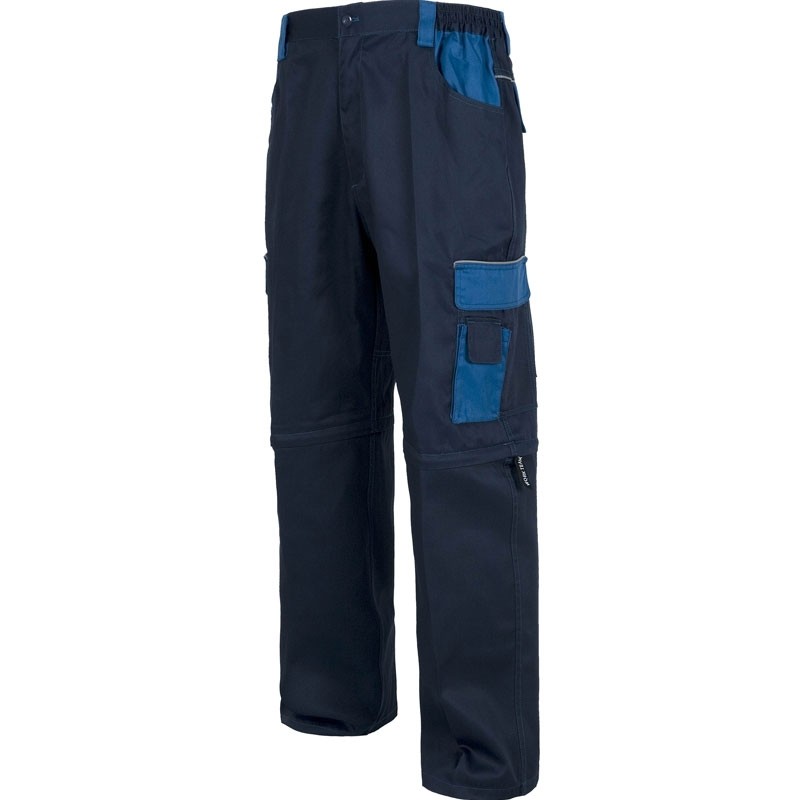 Fuori tutto - Pantaloni Multitasche staccabili con rinforzi sui glutei - Workteam Colore navy azzurro Taglia 46