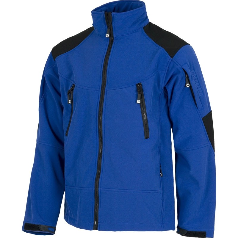 Fuori-Tutto Giacca Workshell multitasche combinata a collo alto - Workteam colore grigio/nero Taglia M