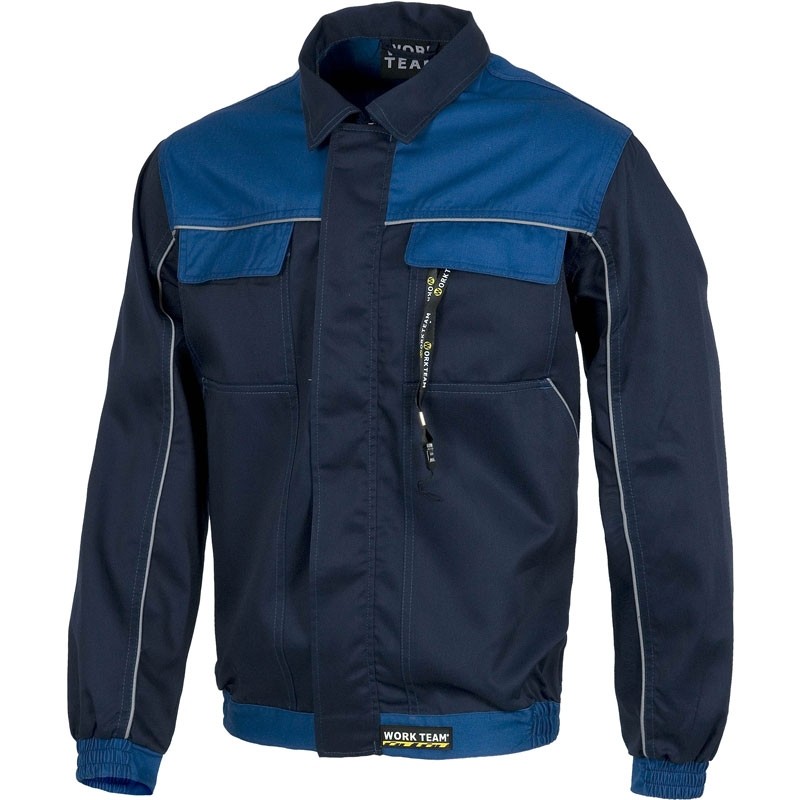 Fuori tutto - Giacca da lavoro estiva multitasche con cerniera in nylon nascosta - Workteam Taglia 64 colore Navy azzurro