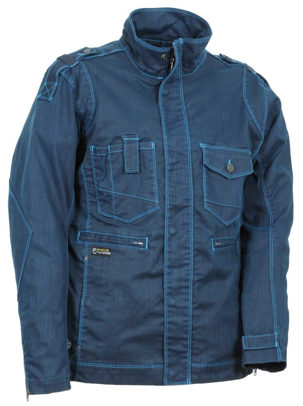 Fuori tutto - Giacca da Lavoro Stretch Elasticizzata Multitasche Cofra Molinos V467-0-02 taglia 56 colore navy celeste