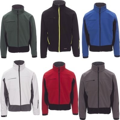 Fuori tutto - Giacca Softshell Multitasche Ergonomica Bicolore Storm - Payper AY 7237 taglia L grigio/nero