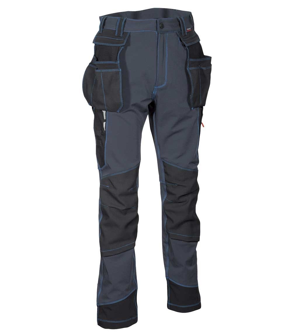 Fuori tutto - Pantaloni da Lavoro Multitasche Stretch Cofra Laxbo V591-0-02 taglia 46 Colore Antracite Nero