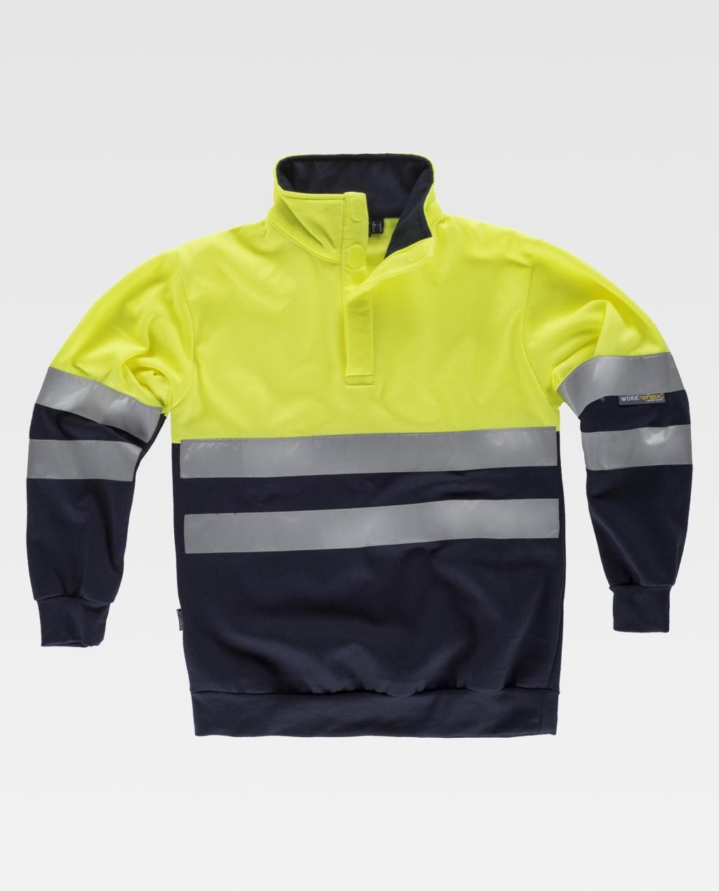 Fuori tutto - Felpa da Lavoro a Collo Alto Alta Visibilità C3839 - Workteam taglia M colore yellow navy