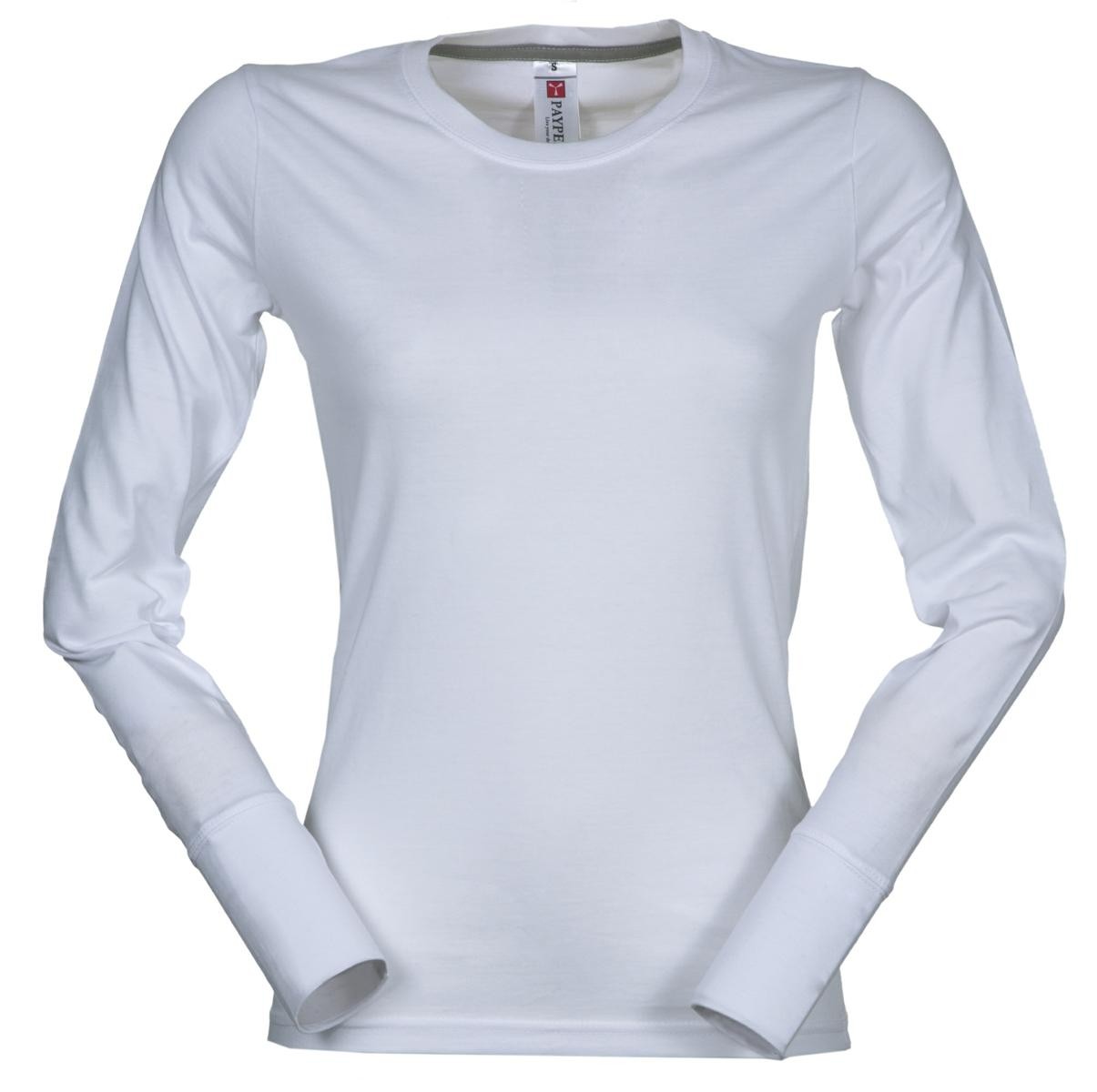 Fuori tutto - T-shirt Girocollo a Manica Lunga in Cotone Pineta Donna - Payper AY 7501 Taglia L Colore Bianco