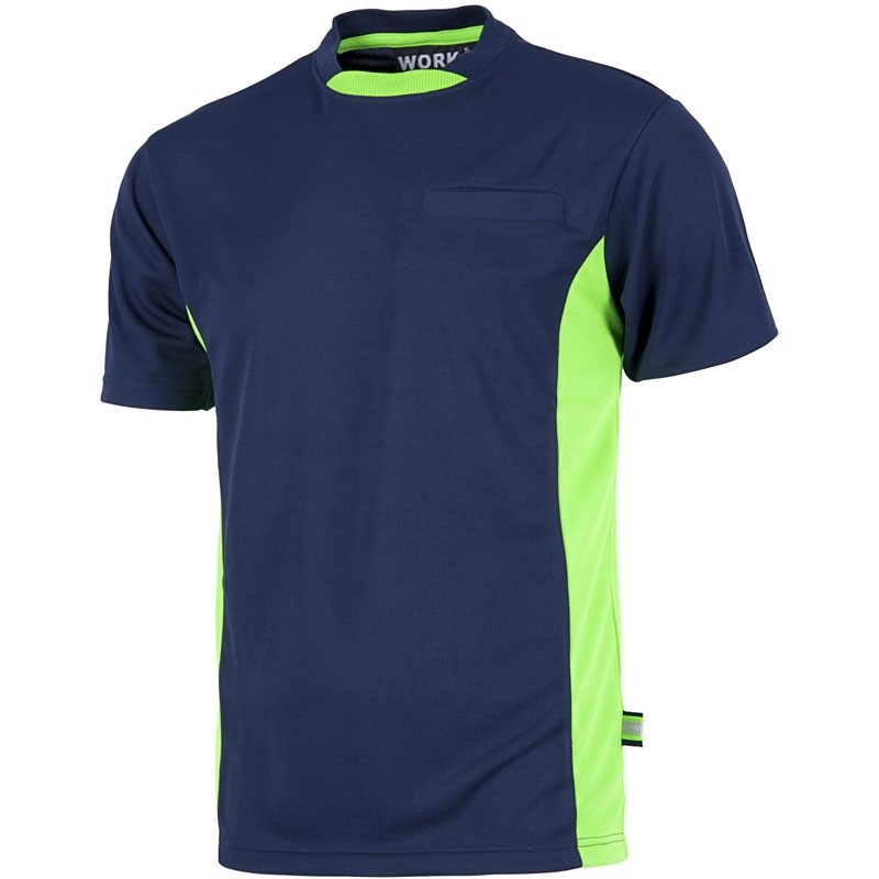 Fuori tutto - T-shirt combinata manica corta alta visibilità - Workteam Colore Nero/Arancio Taglia 2XL