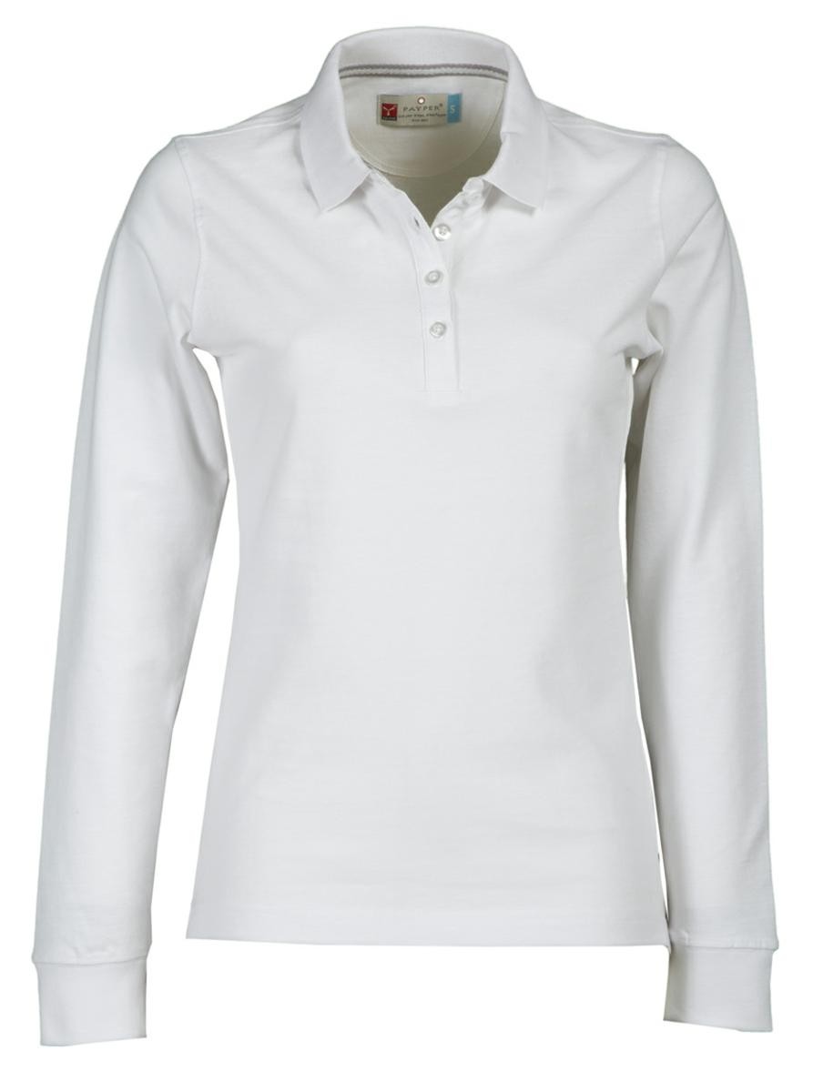 Fuori tutto - Polo a Manica Lunga Florence Donna con Cuciture Stretch in 100% Cotone - Payper AY 7516 taglia XL bianco