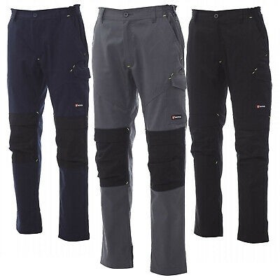 Fuori tutto -Pantalone da lavoro Worker Tech Multitasche Multistagione con Ginocchiere - Payper AY 7309 taglia 3XL nero/nero