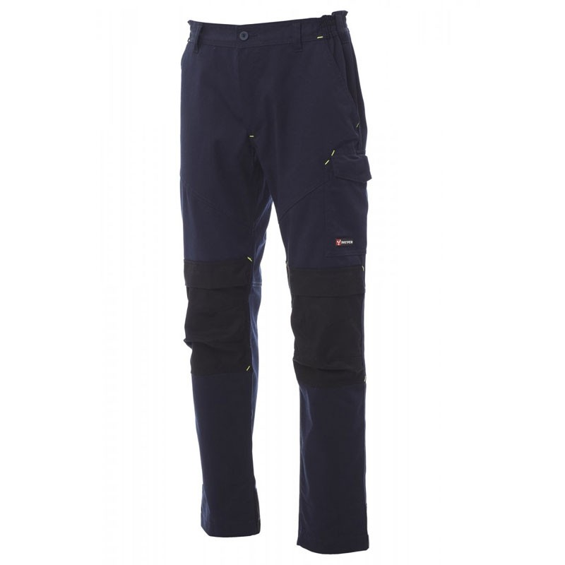 Fuori tutto -Pantalone da lavoro Worker Tech Multitasche Multistagione con Ginocchiere - Payper AY 7309 taglia 3XL nero/nero