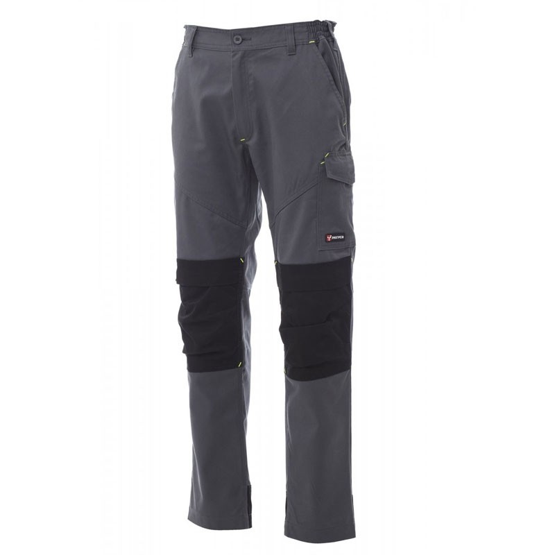 Fuori tutto -Pantalone da lavoro Worker Tech Multitasche Multistagione con Ginocchiere - Payper AY 7309 taglia 3XL nero/nero