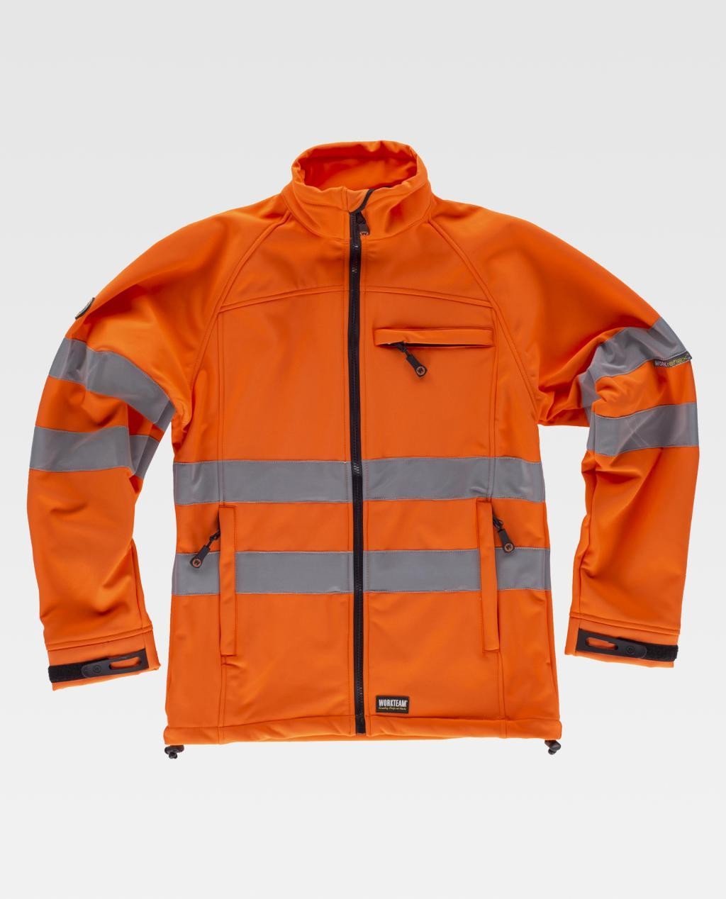 Fuori tutto - Giacca da Lavoro Workshell Stretch Alta Visibilità S9535 - Workteam Colore Arancio Taglia S