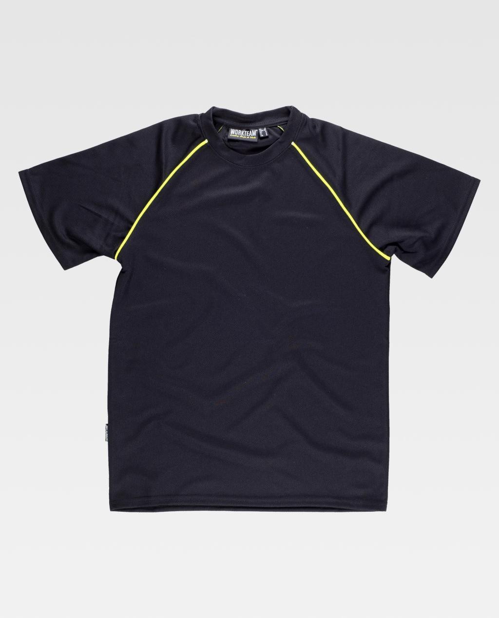 Fuori tutto - T-shirt da Lavoro Tecnica Manica Corta S6640 - Workteam Colore Nero/Giallo Taglia S