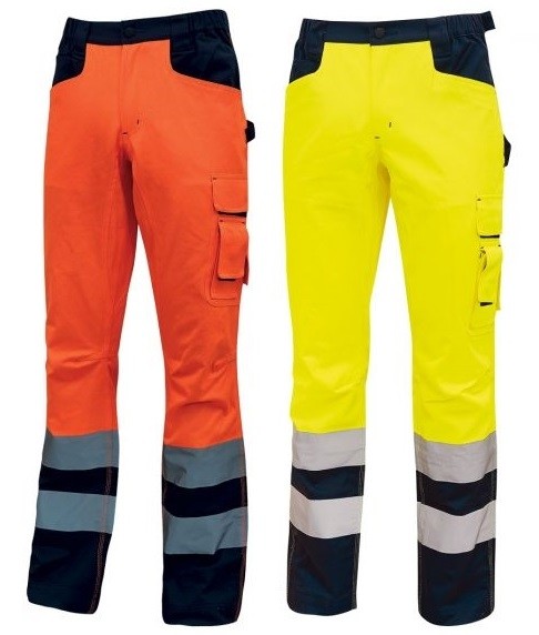 Fuori tutto - Pantaloni da Lavoro Alta Visibilità Multitasche U-Power Beacon HL156YF colore orange fluo taglia 4xl