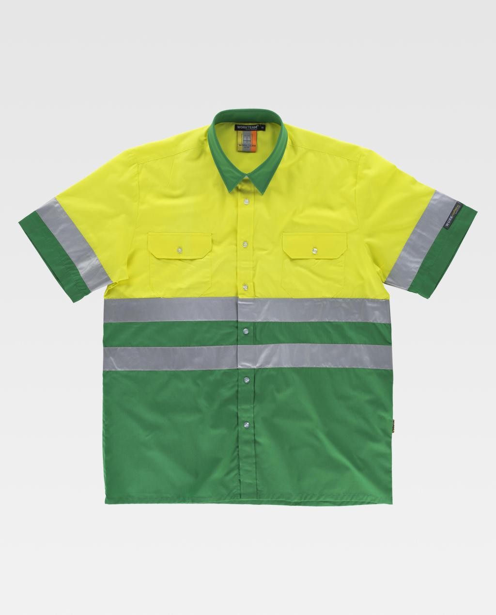 Fuori-tutto - Camicia da Lavoro Combinata Manica Corta Alta Visibilità C3812 - Workteam taglia 50 colore yellow royal