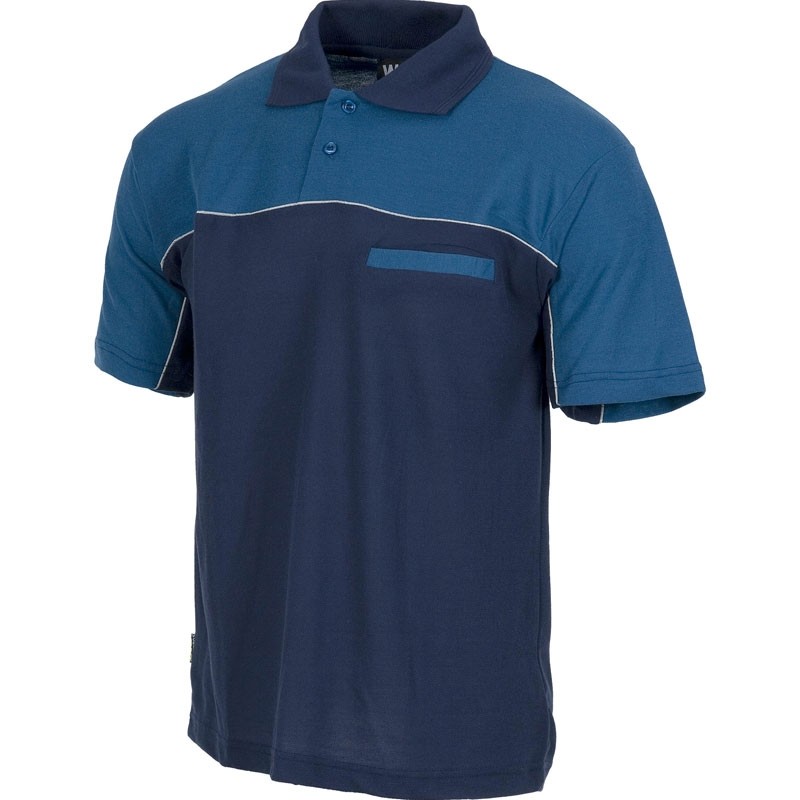 Fuori tutto - Polo combinata in tessuto piquè a manica corta - Workteam Taglia 2xl colore navy azzurro