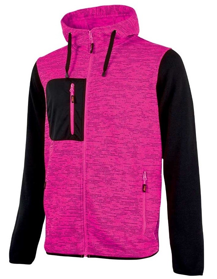 Fuori tutto - Felpa da Lavoro con Cappuccio U-Power Rainbow EY174OF taglia L Black Fucsia
