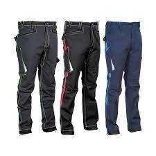 Fuori tutto - Pantaloni da Lavoro Stretch Elasticizzati Multitasche Cofra Montijo V482-0-04 Colore Antracite Nero Lime Taglia 52
