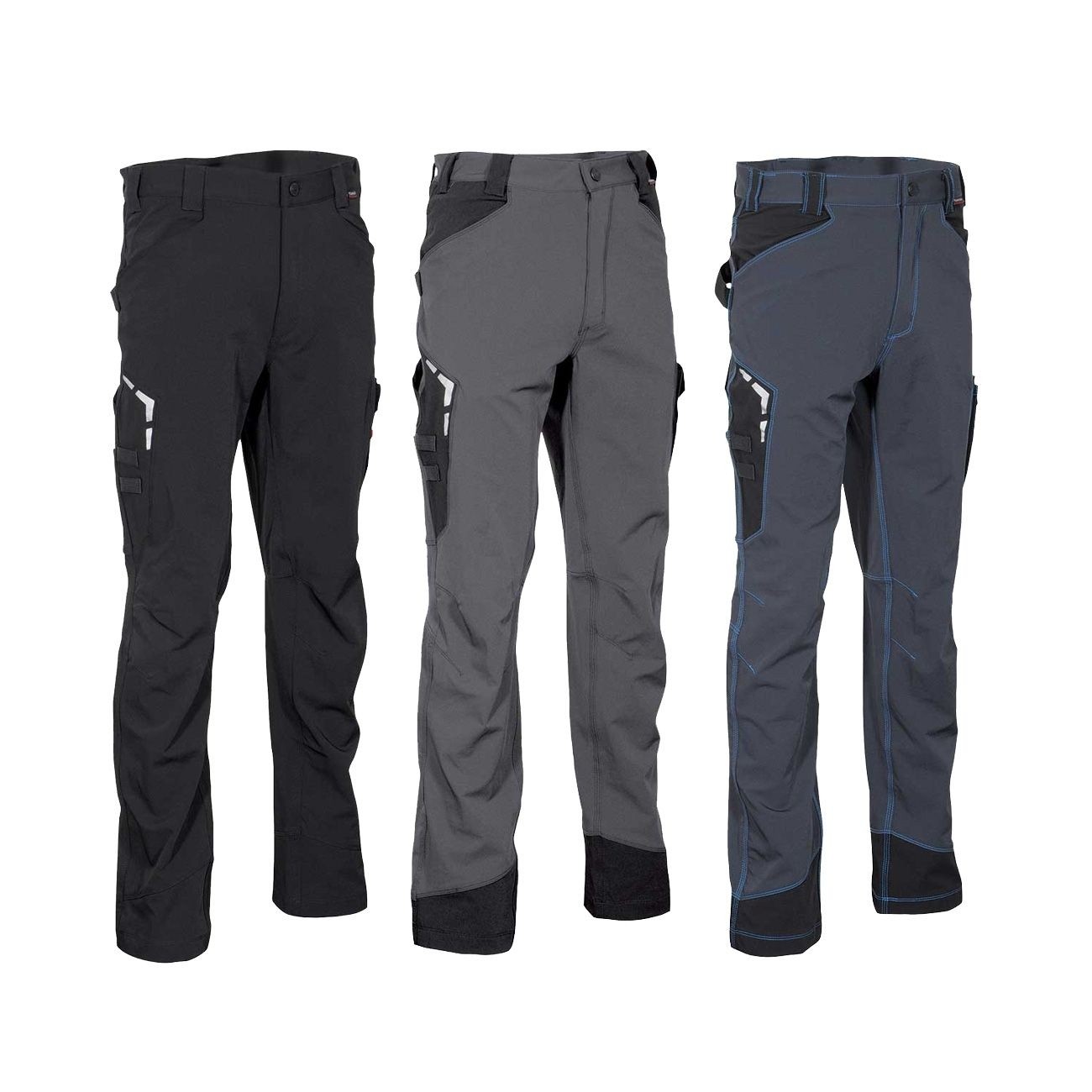 Fuori tutto - Pantaloni da Lavoro Multitasche Stretch Cofra Hagfors V592-0-02 Taglia 46 Colore Antracite Nero