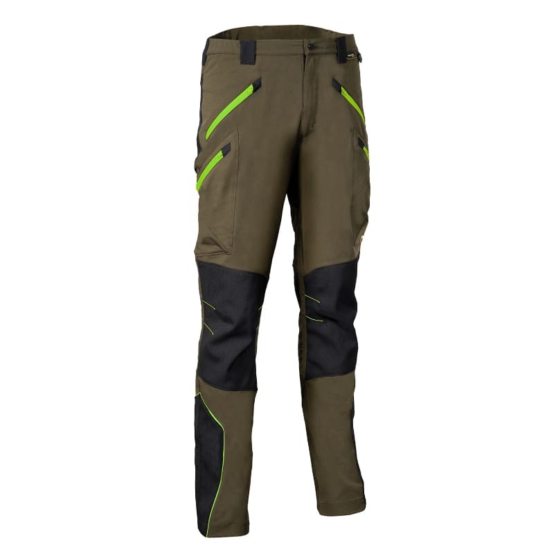 Fuori tutto - Pantaloni da Lavoro Multitasche Stretch Cofra Velten V621-0-04 Taglia 56 Colore Nero Lime